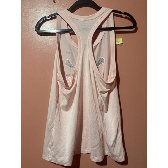 Nike Womens Tank Top M Medium Light Pink Lacrosse Breast Cancer Awareness - Picture 2 of 9
